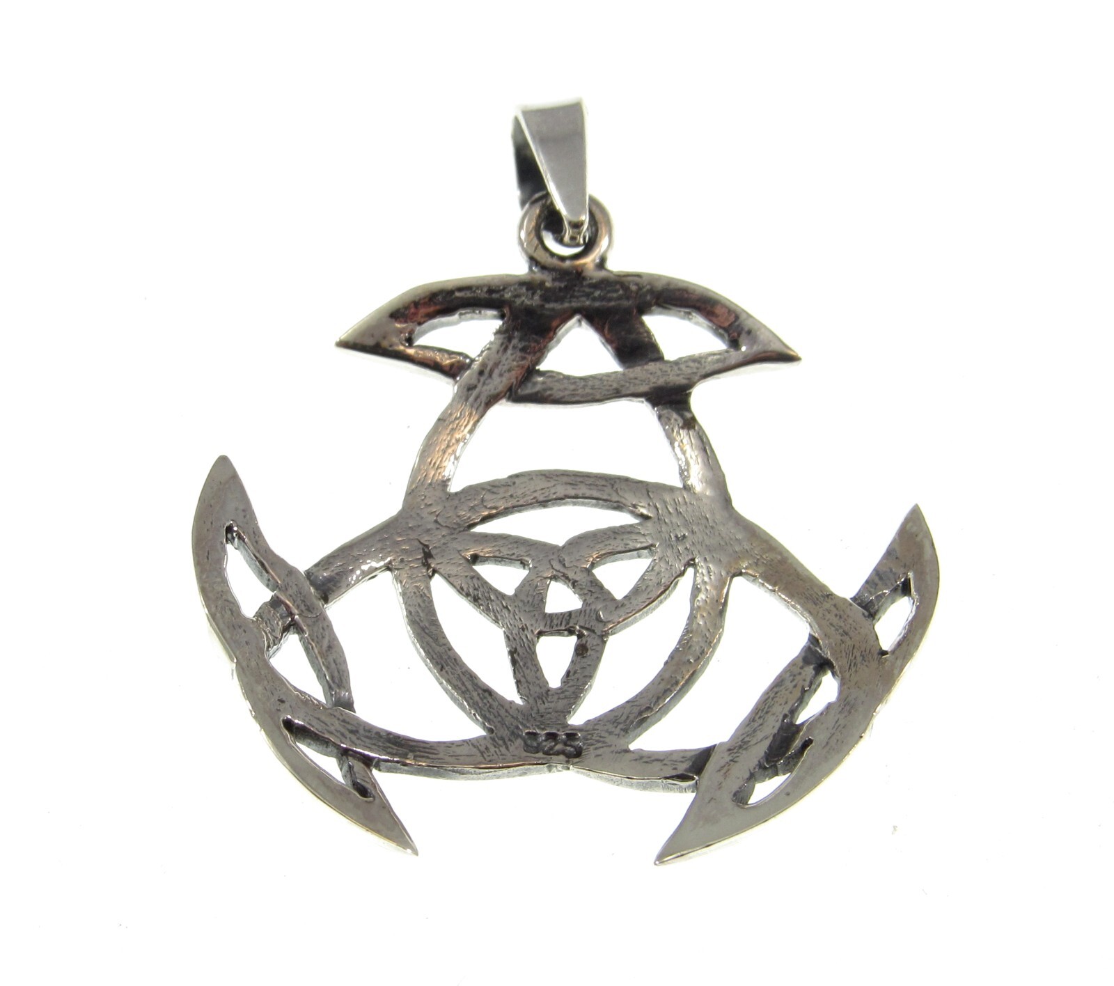 Solid 925 Sterling Silver Celtic Trinity Knot Triquetra Viking Shield Pendant