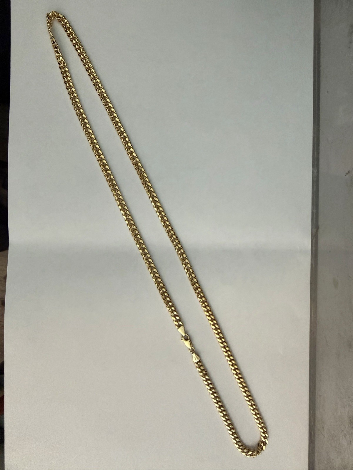 10K Solid Yellow Gold Cuban Link Chain Necklace 22”…Excellent