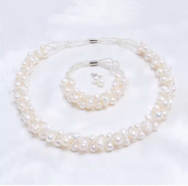 ASHIQI Real Natural Freshwater Pearl Handmade Jewelry