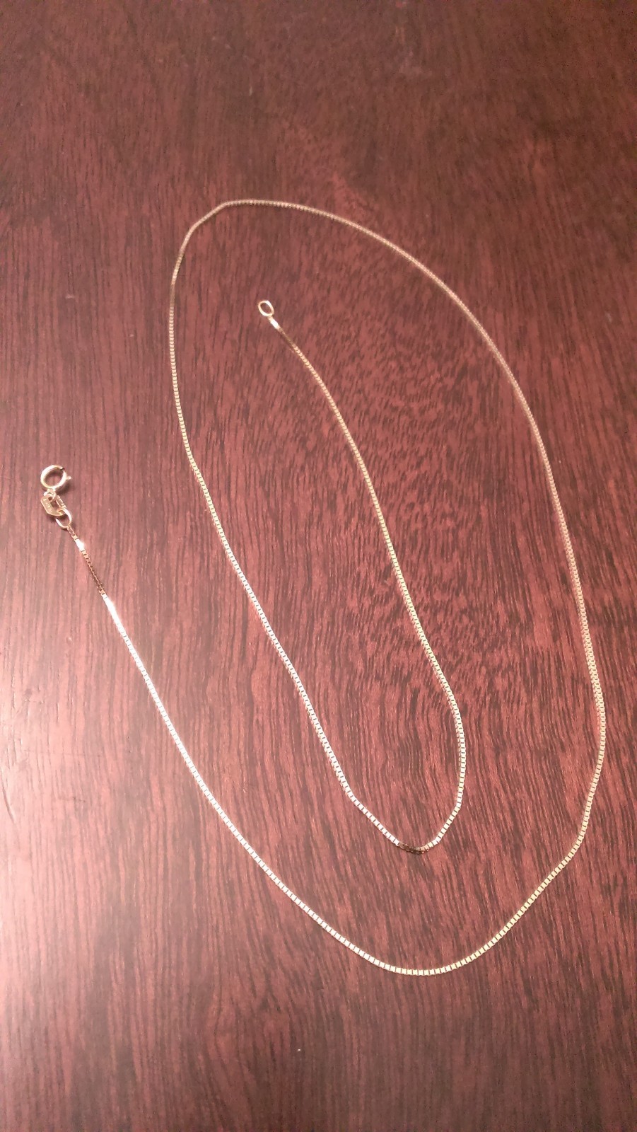 10K YELLOW GOLD 0.7 mm THIN BOX LINK NECKLACE PENDANT CHAIN 16″ LENGTH
