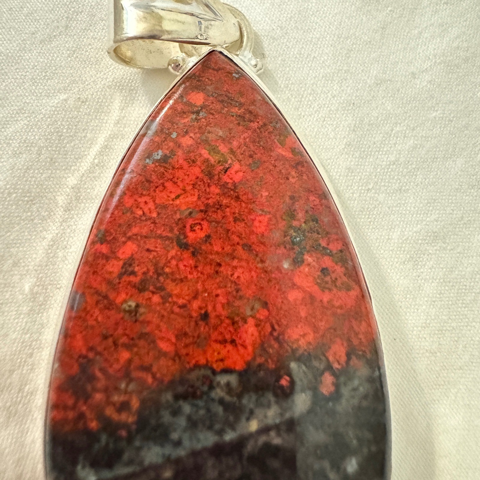 Natural Sonora Sunset Teardrop Pendant 925 Silver – Chrysocolla Cuprite Tenorite