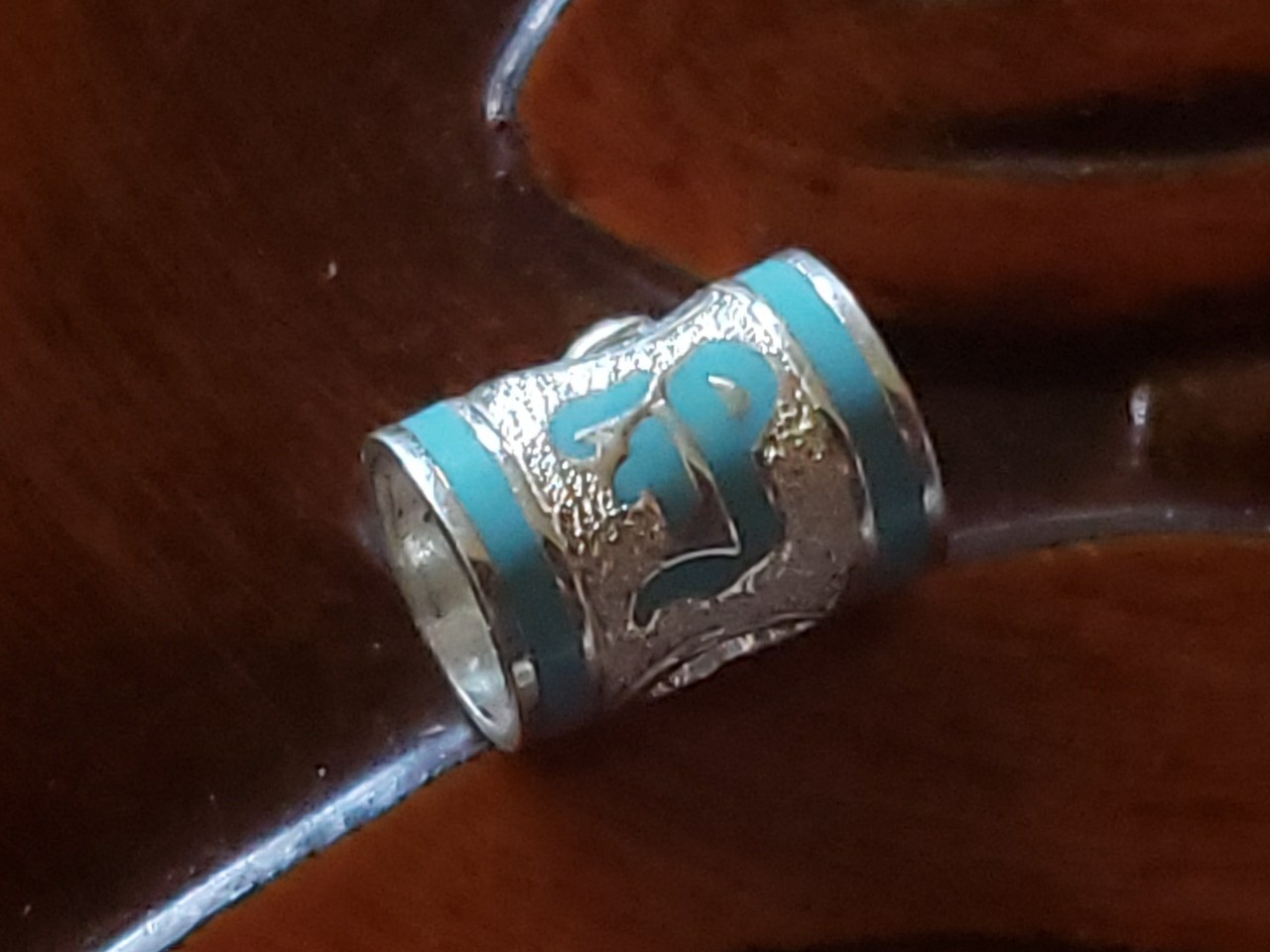 Hawaiian Baby Silver Initial Pendant Enamel 8mm X 6mm Slide Blue Letter