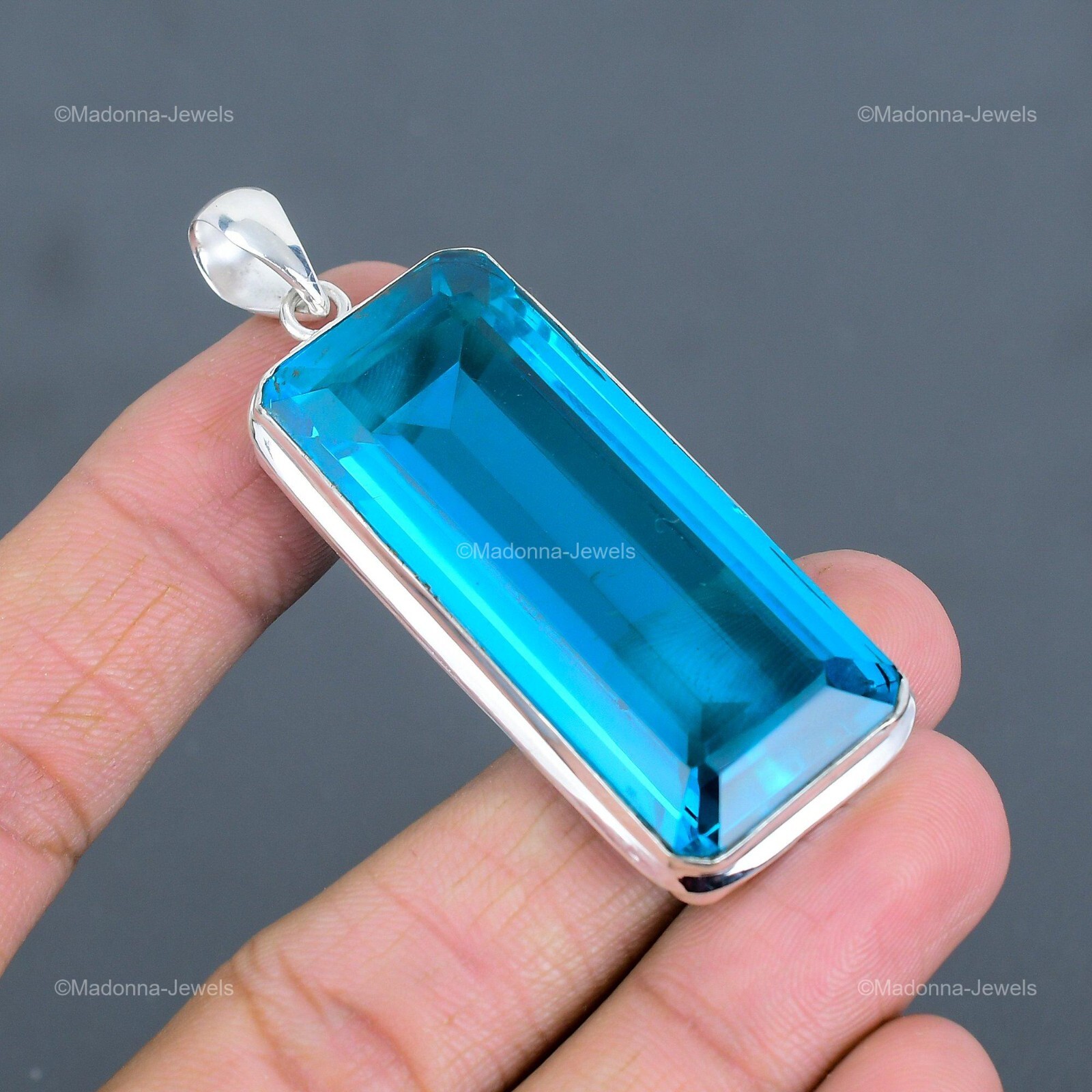 Valentines Deal 925 Silver Indicolite Gemstone Daughter Trendy Birthday Pendant