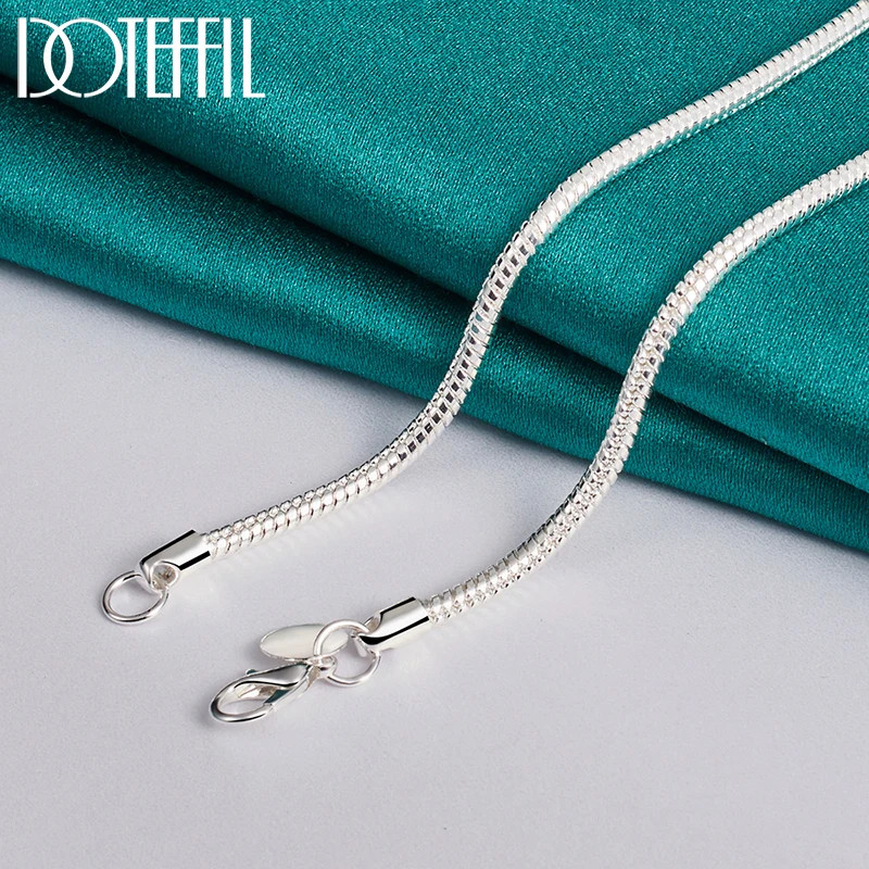 925 Sterling Silver 16/18/20/24/22/24/26/30 Inch 3mm Snake Chain
