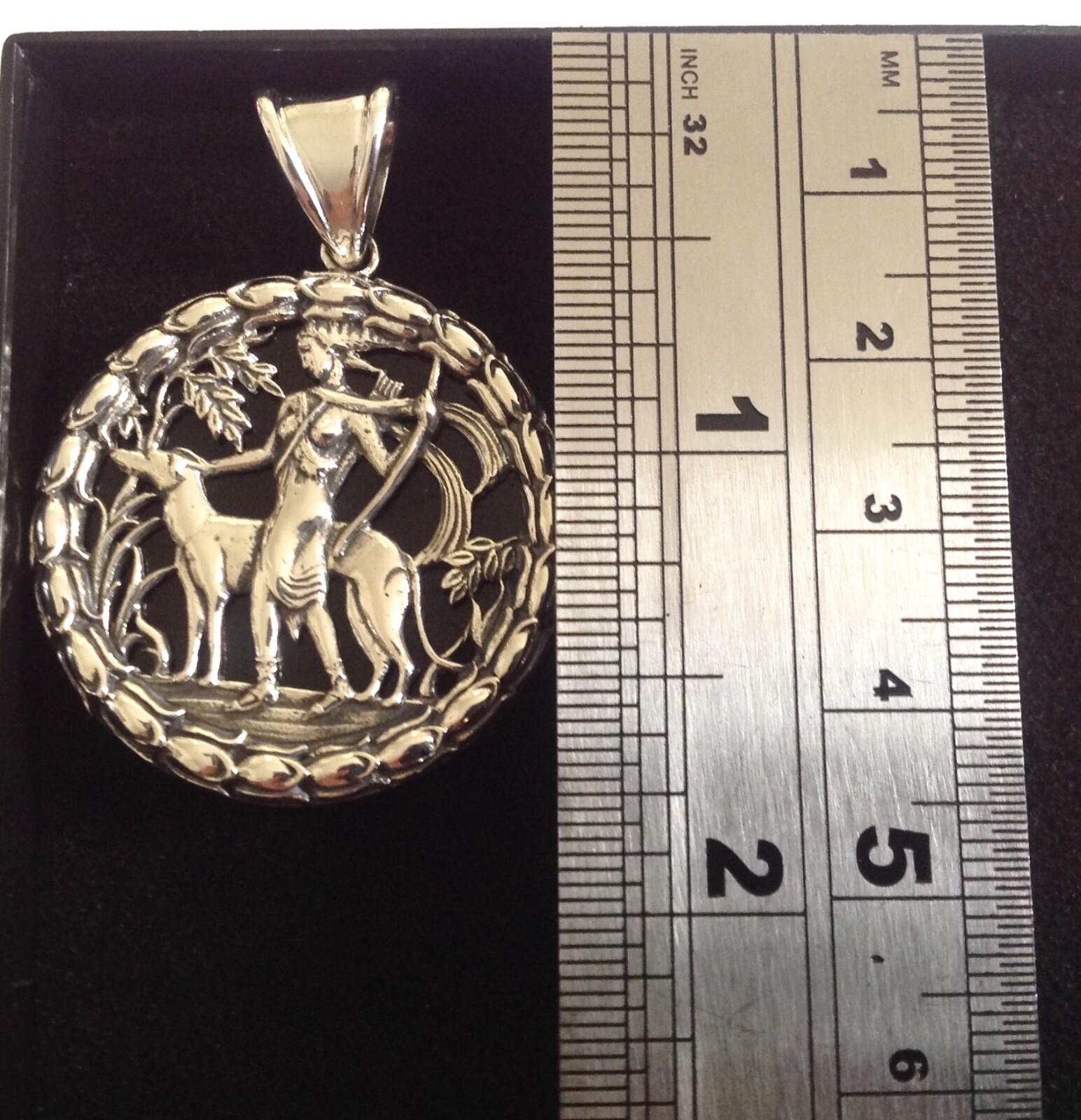 Artemis Greek Goddess of Hunt Forest Animals Moon Birth Sterling Silver Necklace