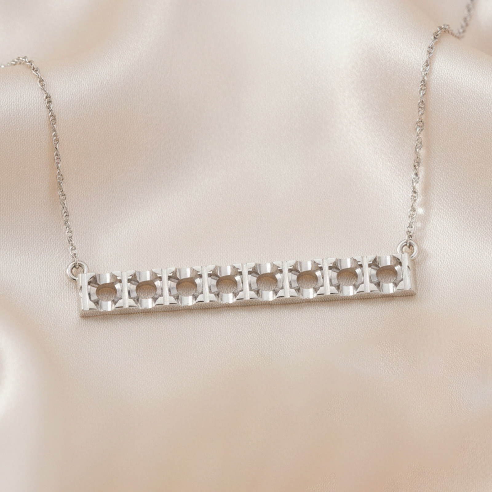Semi Mount Pendant Necklace Setting Round 1mm to 3mm in 925 Sterling Silver