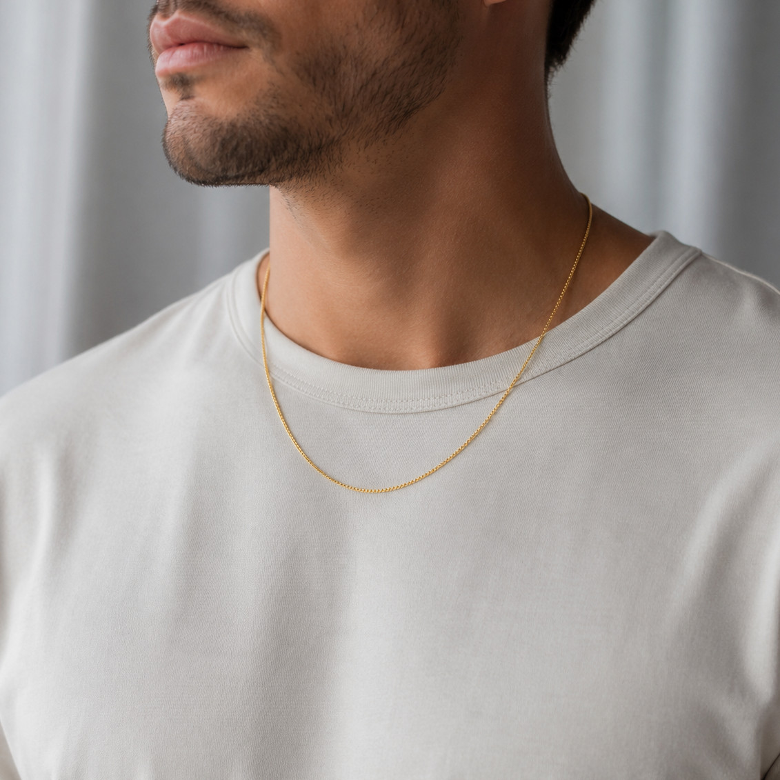 14K Gold Plated Sterling Silver Light Box Chain Necklace – 1mm