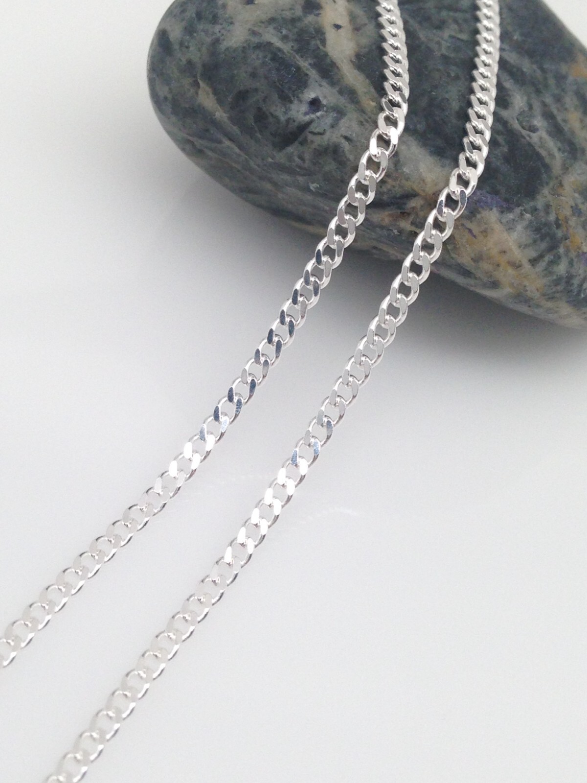 Sterling Silver 925 Cuban Link Chain Necklace Men Women 2mm 16″ 18″ 20″ 22″ 24″