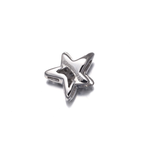Diamond 0.12ct Paved Star Pendant 18K 750 White Gold