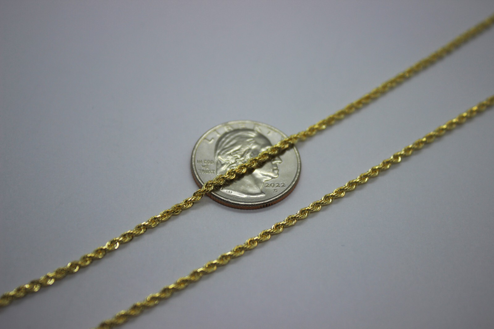 10K Yellow Solid Gold Rope Diamond Cut Chain necklace bracelet 1.5mm-5mm 7″-30″