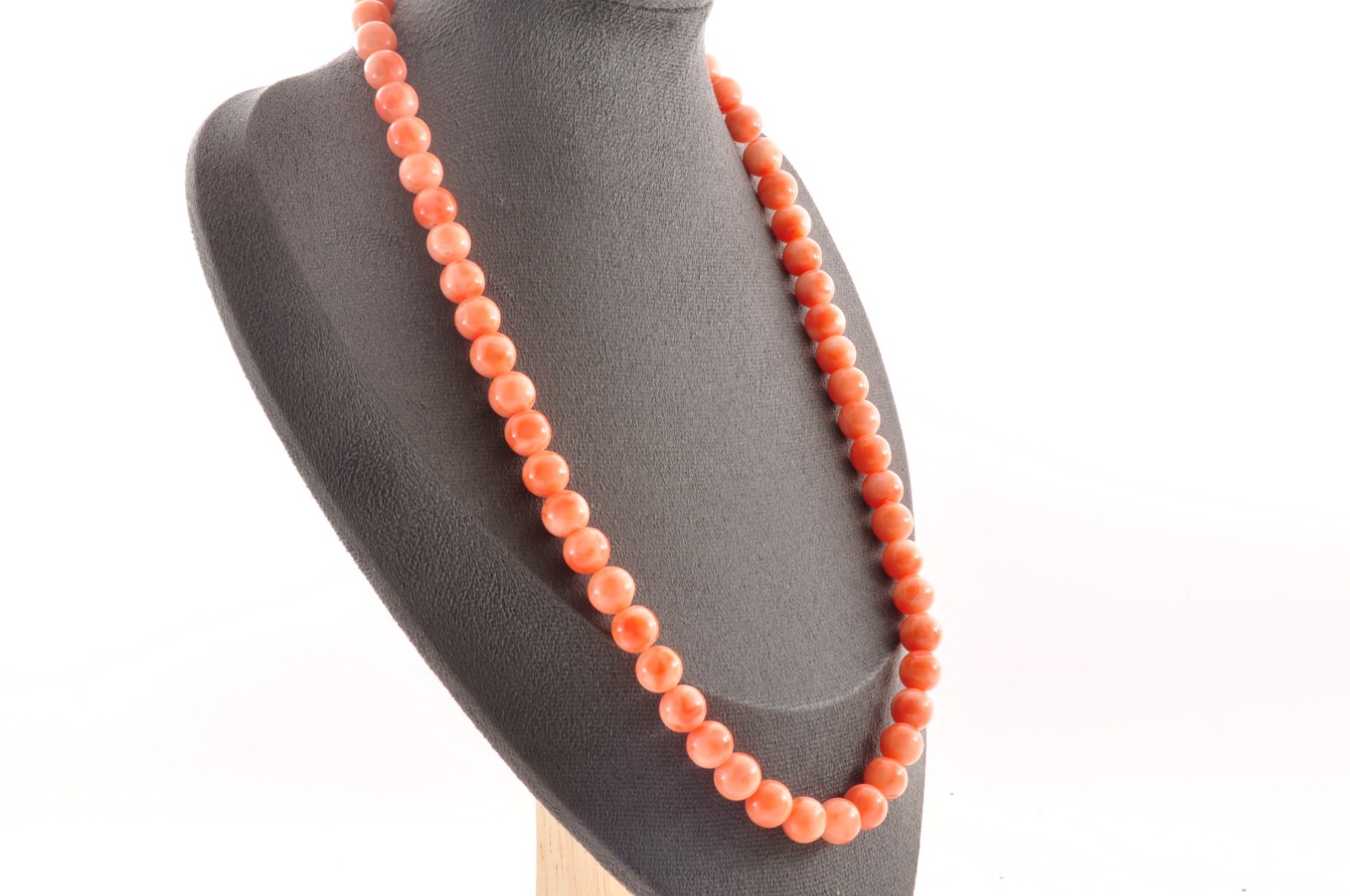 925 silver craps Pink coral necklace (17.3in, 370ct) 925 silver with Certificate