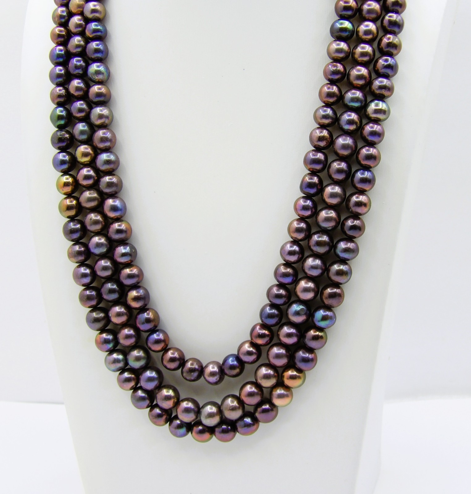 20 inches long Dark Potato Layered Genuine Freshwater Pearl Necklace NK971