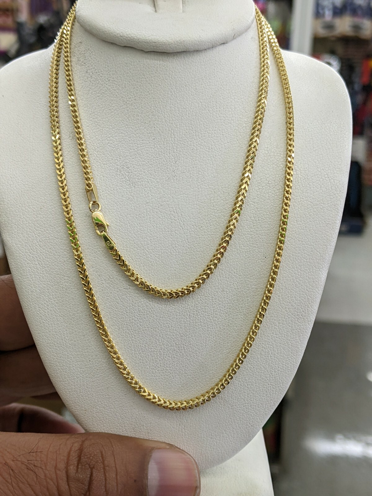 10kt Real Gold Franco Chain 2mm 24 Inch for men and women