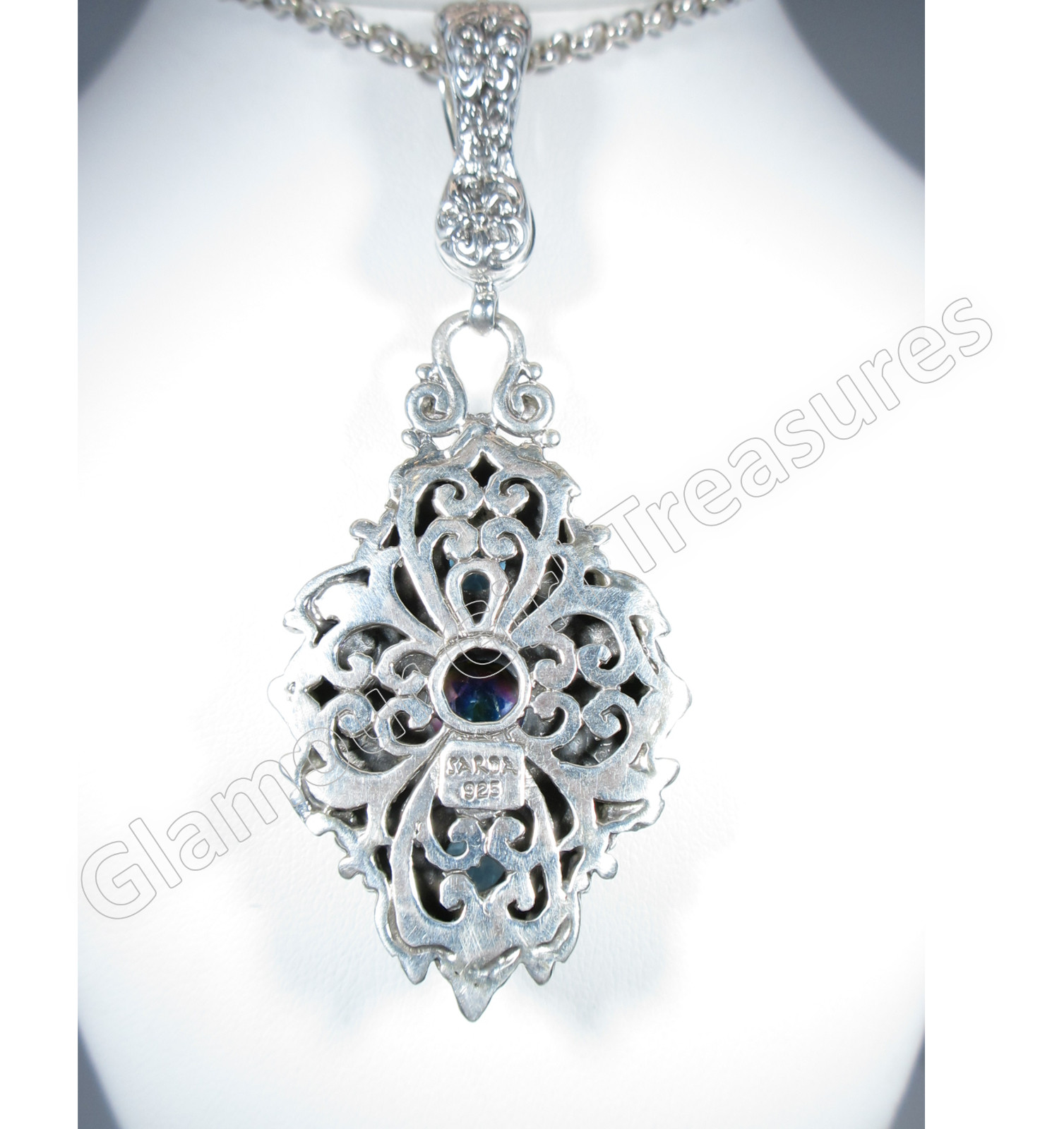 Sarda Sterling Silver & Unicorn Dreams Mystic Topaz & Swiss Blue Topaz Pendant