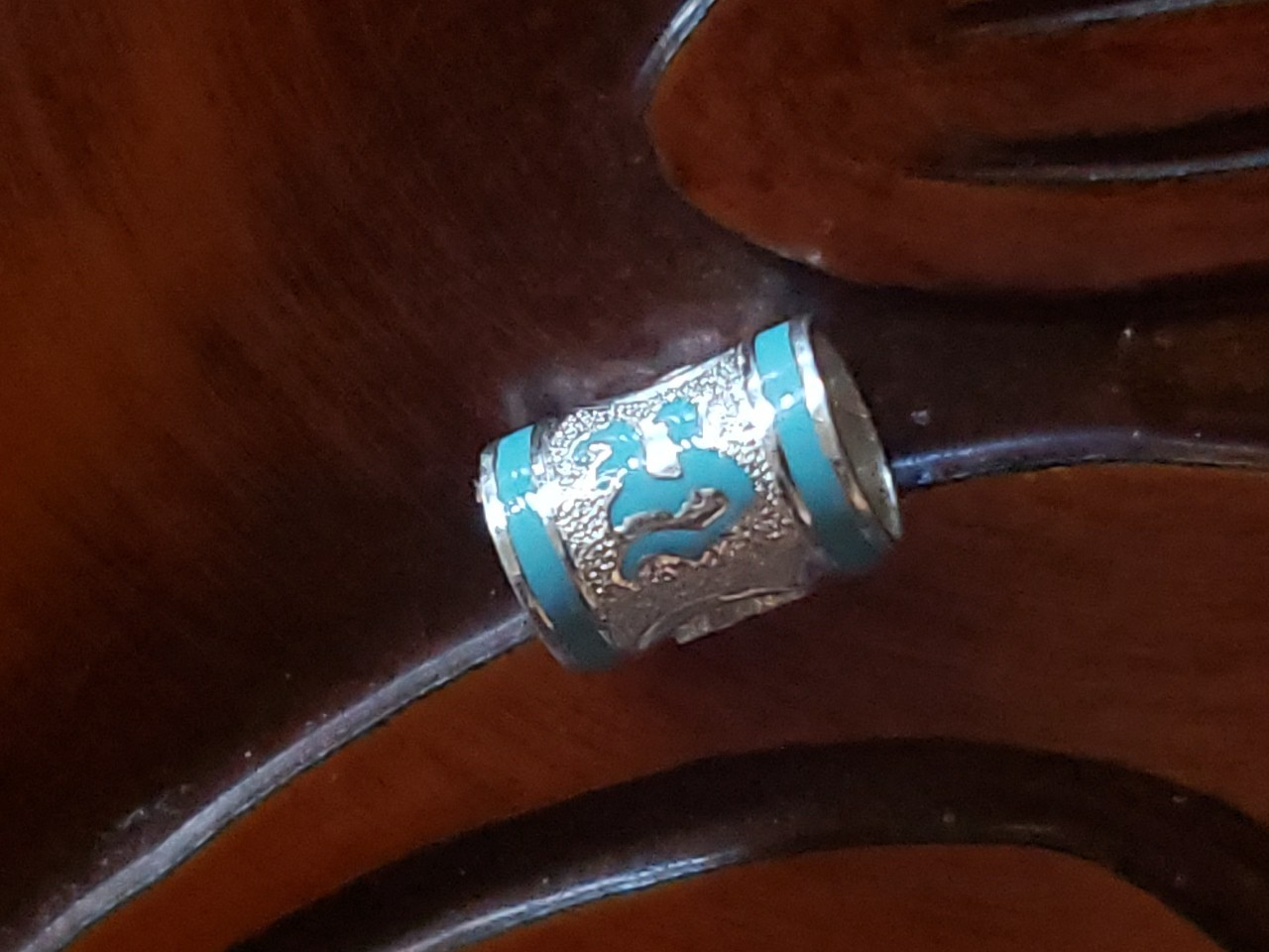 Hawaiian Baby Silver Initial Pendant Enamel 8mm X 6mm Slide Blue Letter