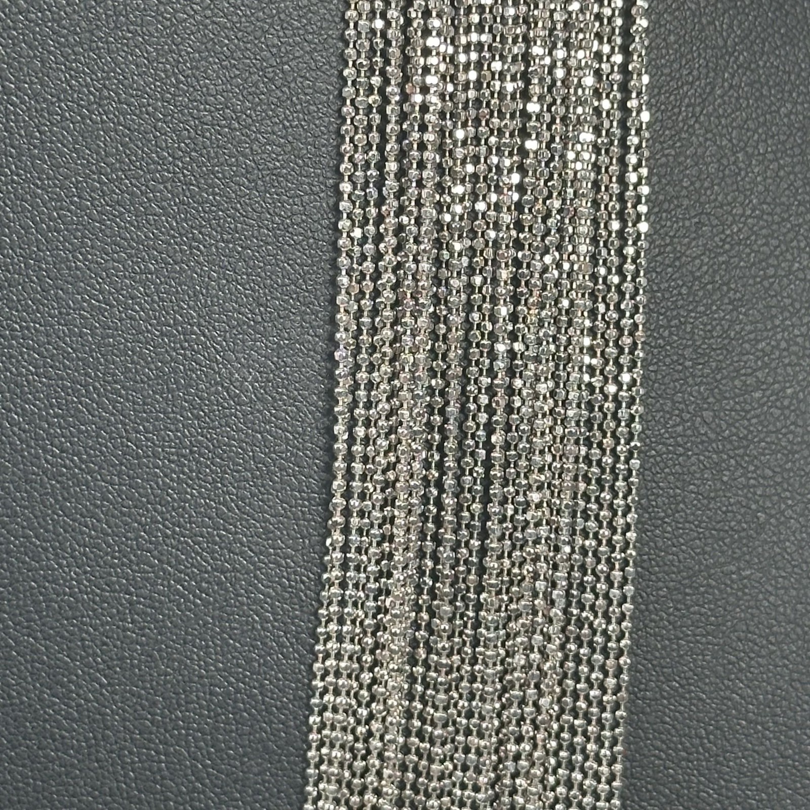 Gabrielle Bruni Italy 925 Sterling Silver Multi-Strand Beaded Necklace 32″ 101g