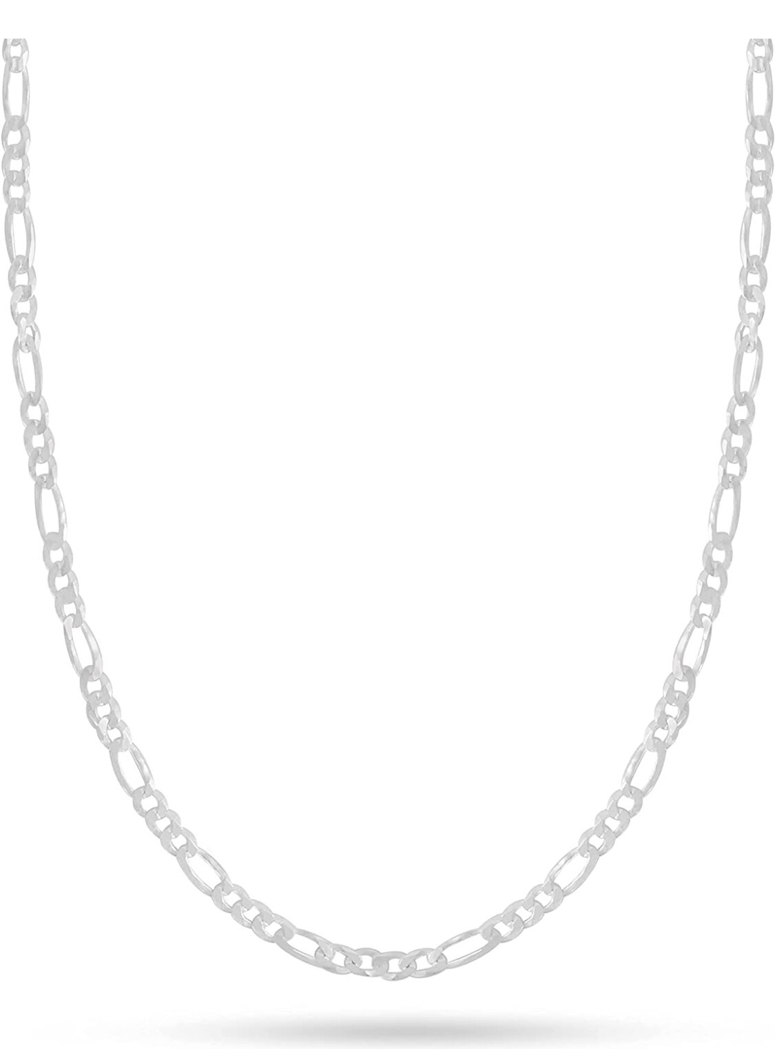Real Sterling Silver Mens Boys Figaro Solid Chain Thick 3.5mm Necklace 925 Italy