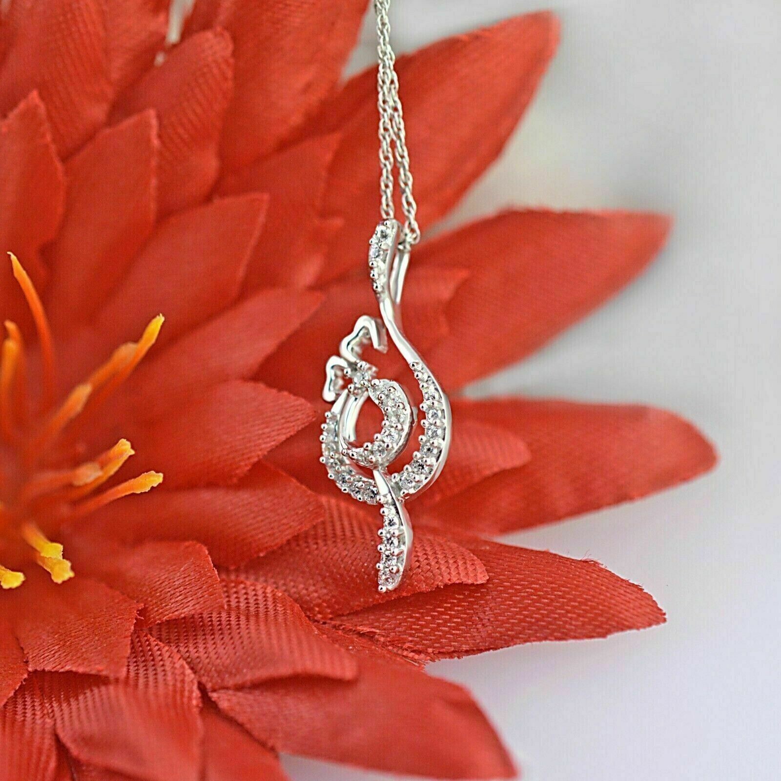 1.60Ct Round Cut Lab-Created Diamond Beautiful Pendant 14K White Gold Plated