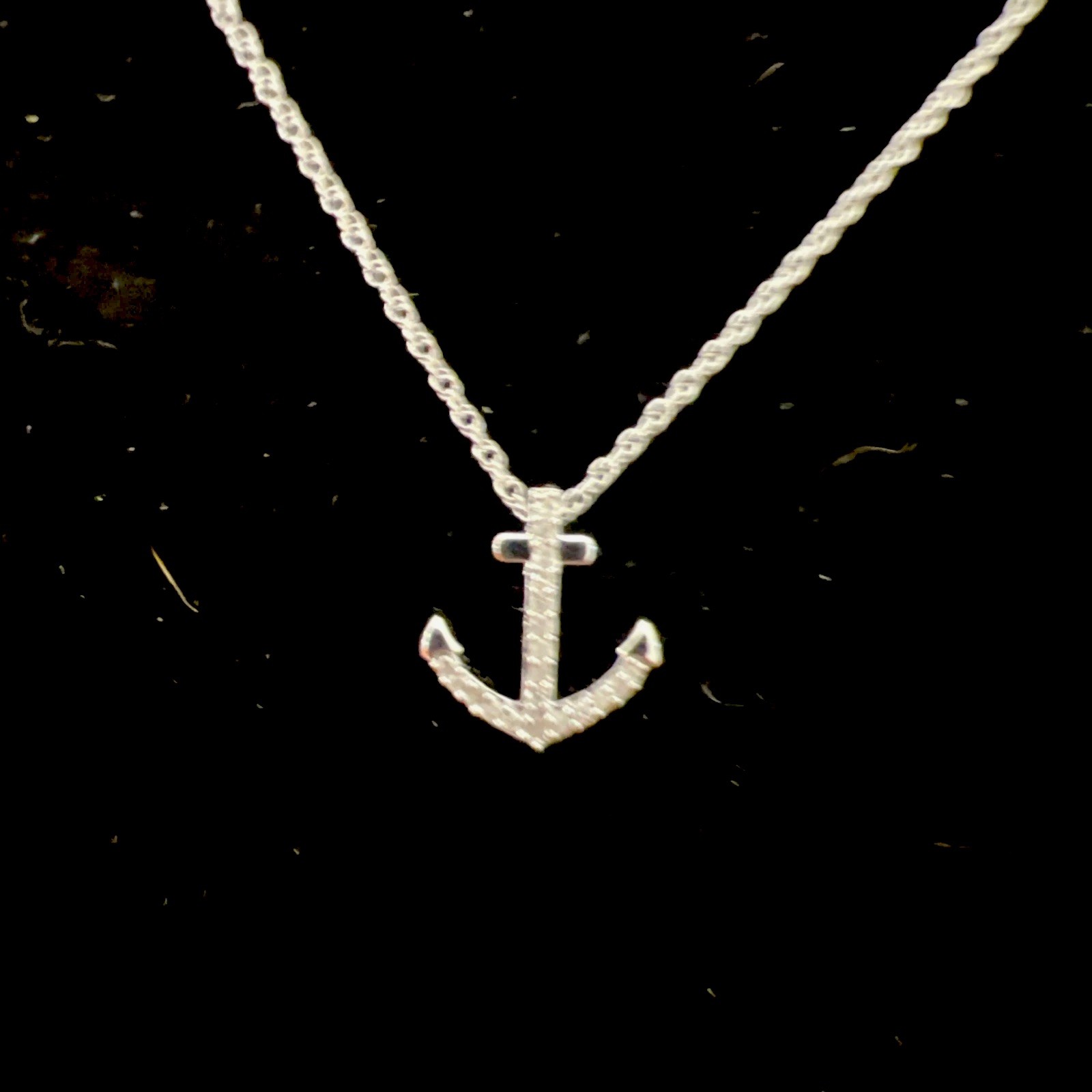 Womens White Gold RhodiumSterling Silver 0.076 CTW Diamond Necklace