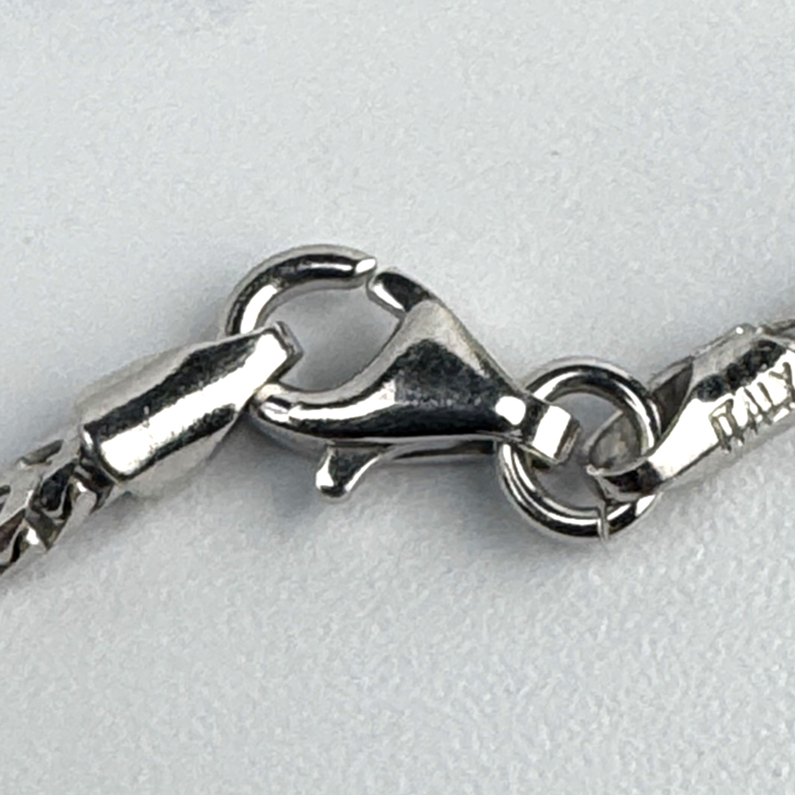 Vintage Italy Sterling Silver 925 Oxidized Spiga Wheat Chain Necklace 21.5″