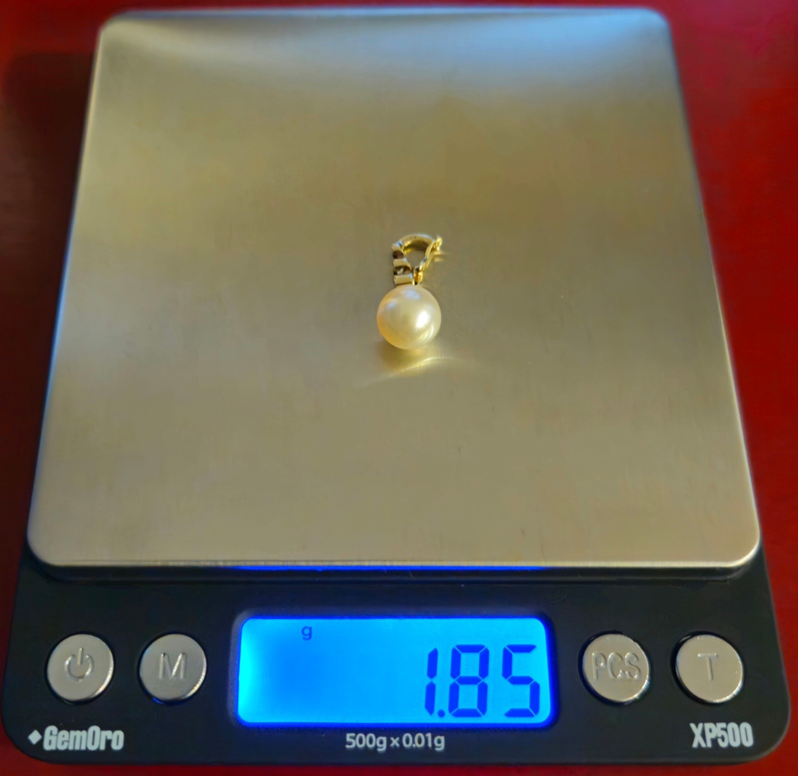 14k Yellow Gold South Sea Pearl & Diamonds Enhancer Pendant Locking Bail Estate