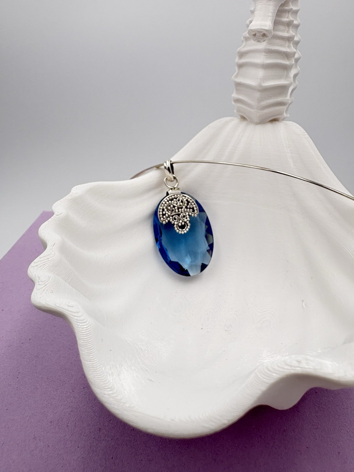 925 Solid Sterling Silver 24CT Genuine Tanzanite Gemstone Pendant – Pendant Only