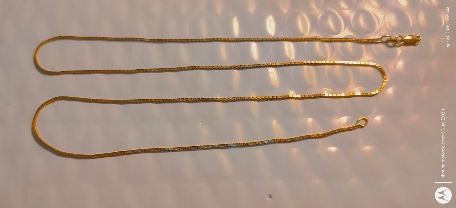 14k REAL Yellow Gold Solid Box Link Chain Necklace with Lobster Clasp ((43))