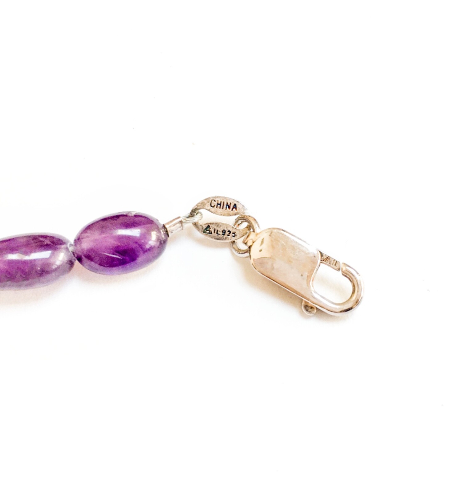 ABEL Raspberry Quartz Multi-Stone Necklace Sterling 20” Amethyst VERY GOOD COND