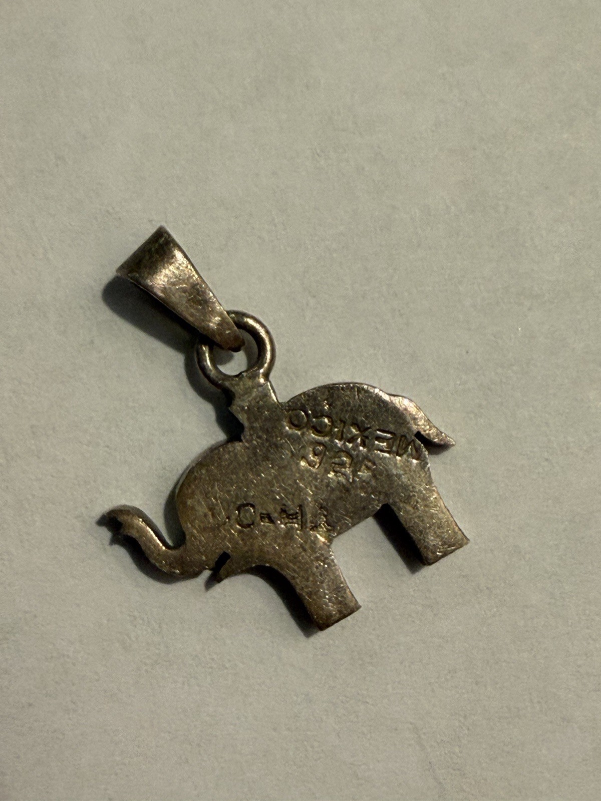 Sterling Silver 925 Elephant Charm Pendant, Animals & Insects Theme, Signed