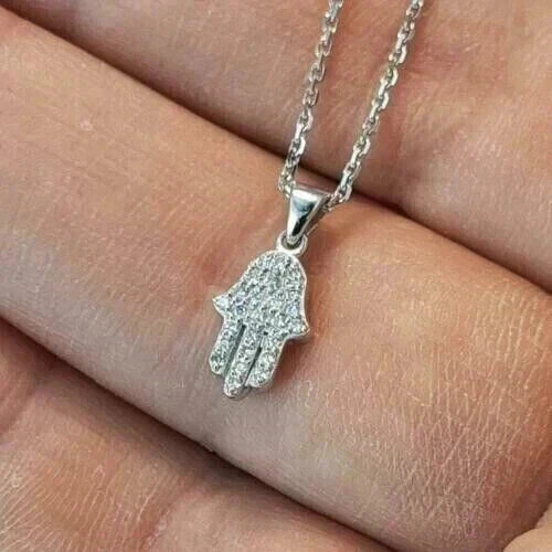 1.50Ct Round Cut White Moissanite Women’s Fancy Pendant 14K White Gold Plated