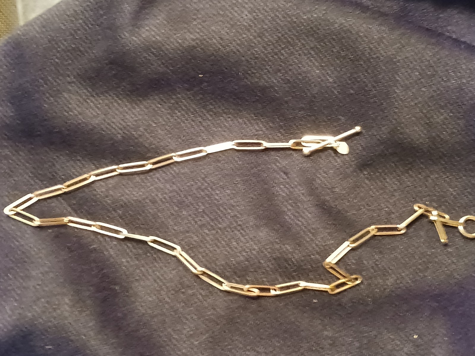 10kt yellow gold paper clip fancy chain
