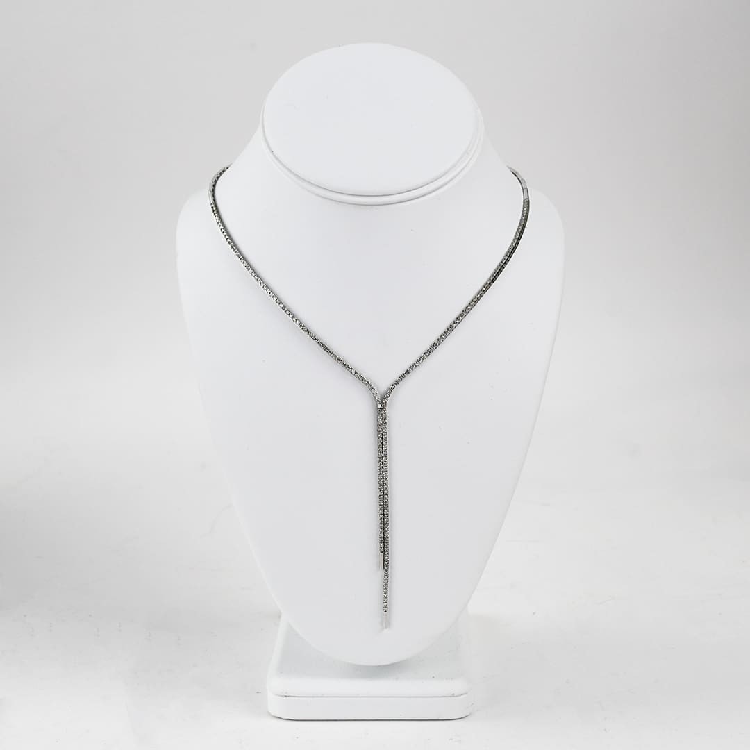 14K White Gold Diamond Necklace 3.00ct