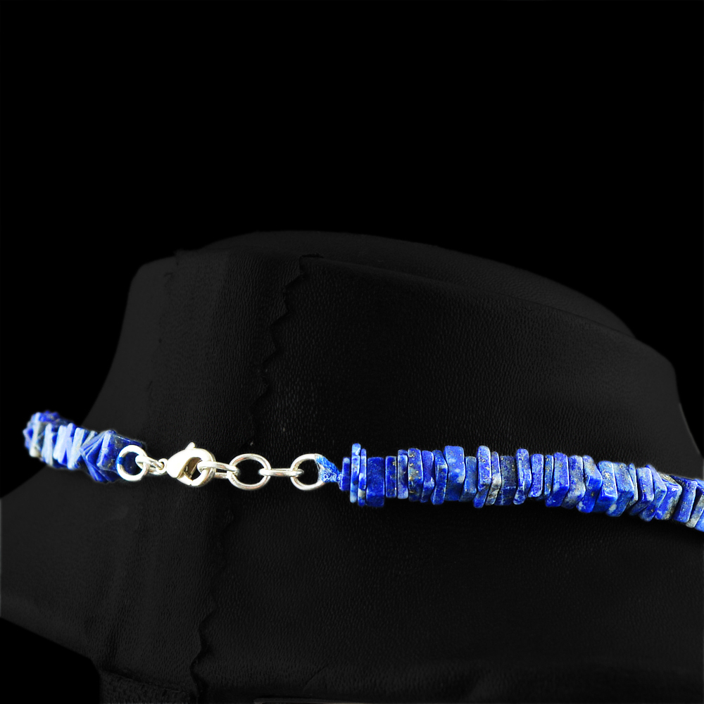 246.00 CTS NATURAL BLUE LAPIS LAZULI 20 INCHES LONG UNHEATED BEADS NECKLACE (RS)