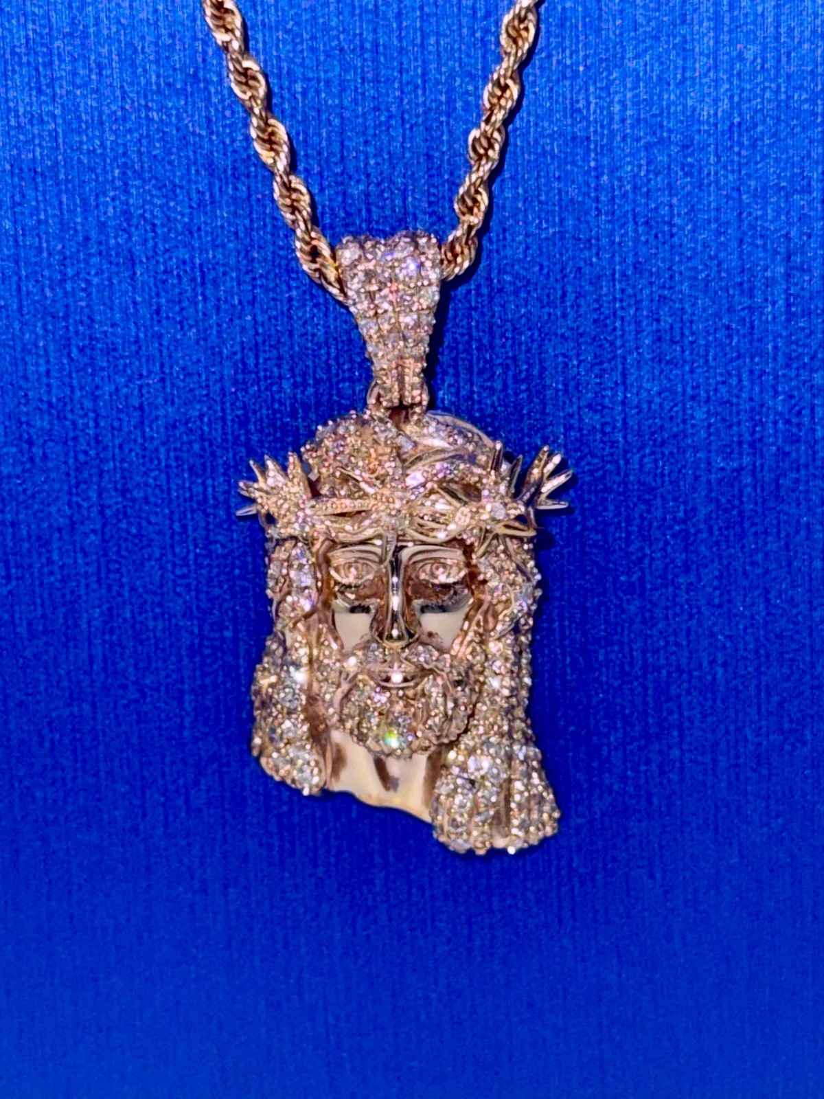 10K Gold Diamond Jesus Piece
