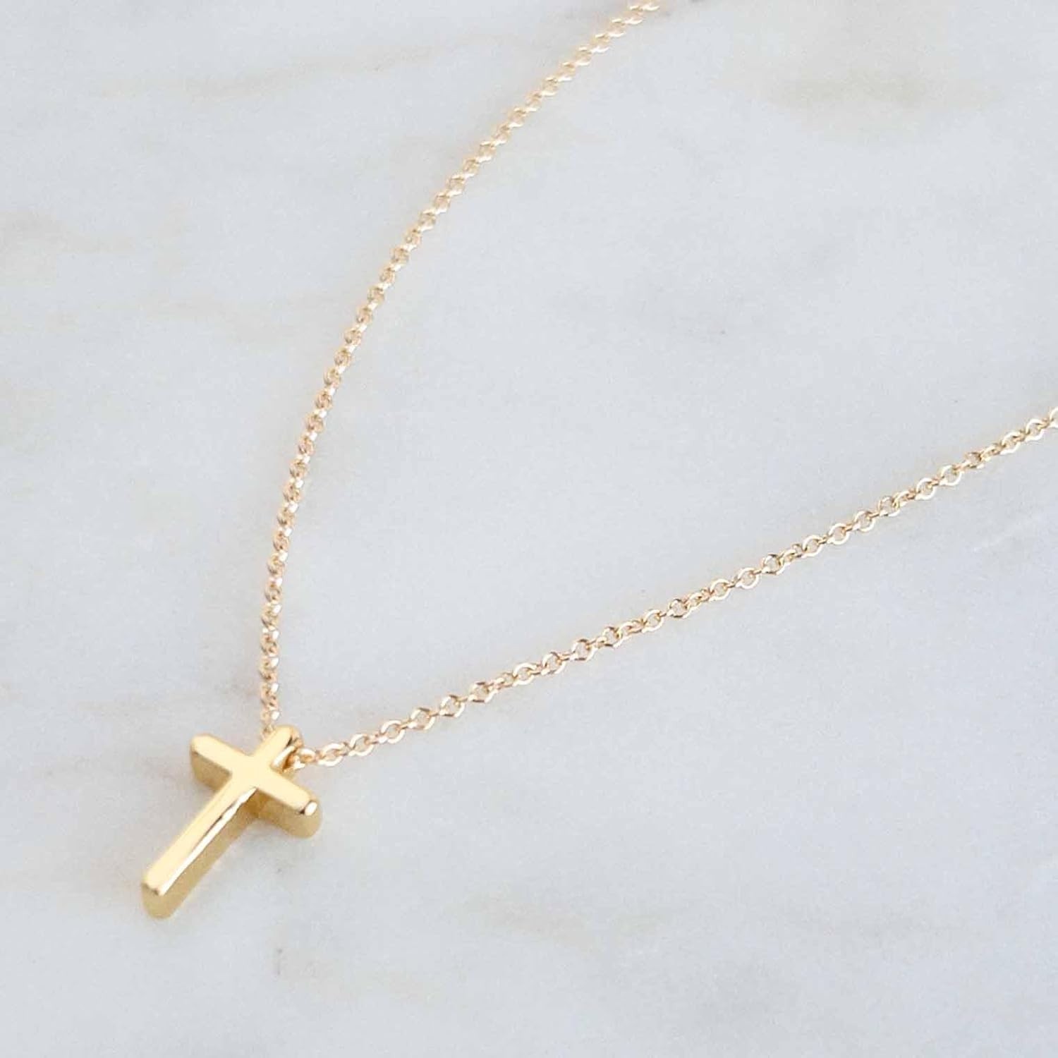 14K Gold Cross Necklace for Women Tiny Cross Necklace for Women 14K Gold