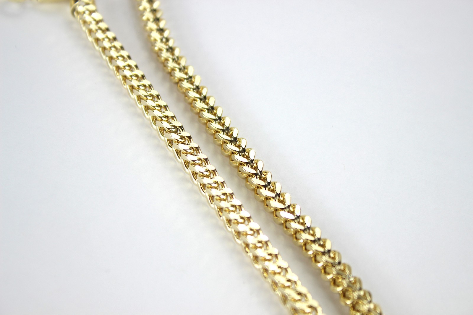 10K Hollow Yellow Gold Franco Box Link Chain Necklace Men Women 1.5mm~5mm 16-40″