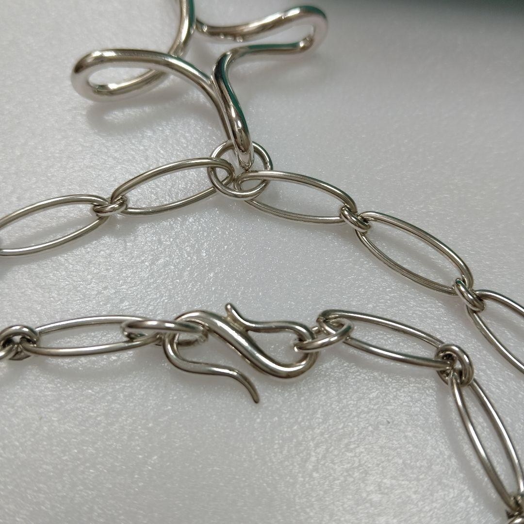 Tiffany & Co. Infinity Cross Necklace Silver 925 Women Pre-Owned Large Oval Link
