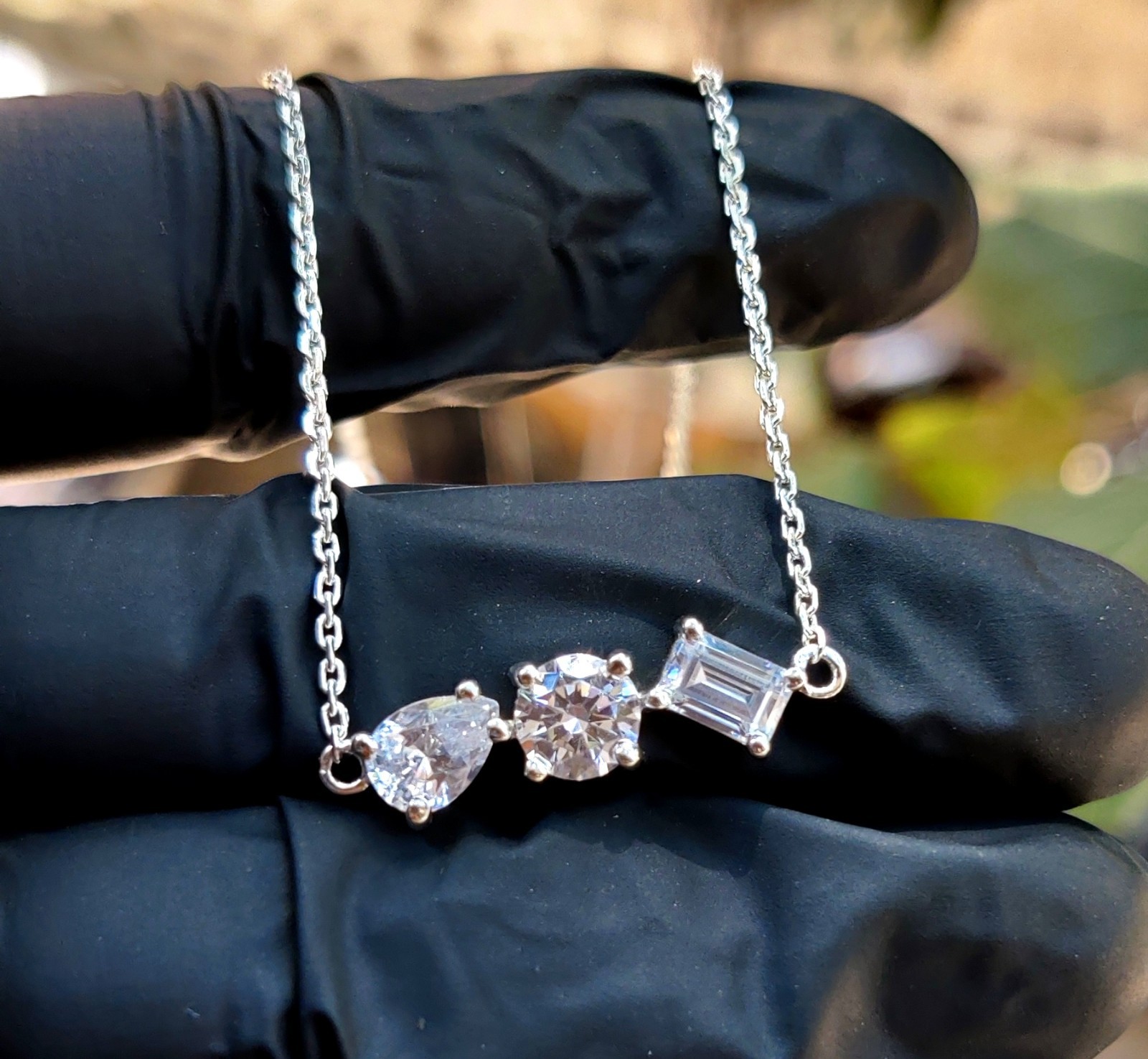3.50Ct Lab Created Diamond Necklace Pendant 14K White Gold Plated 935 Silver