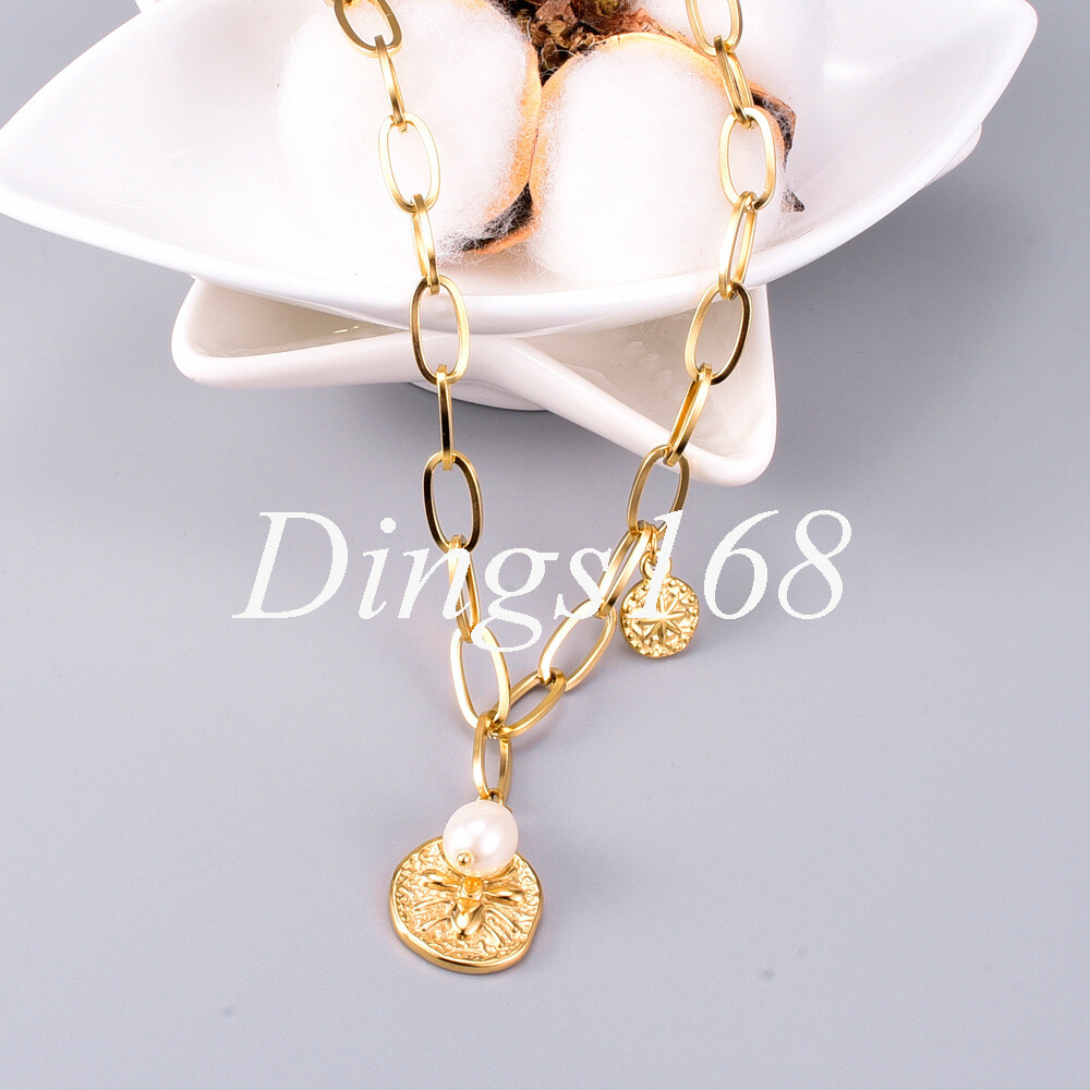 18K Yellow Gold Filled Nickel-Free 20+2 inch 5mm Thick Paper Clip Chain Necklace