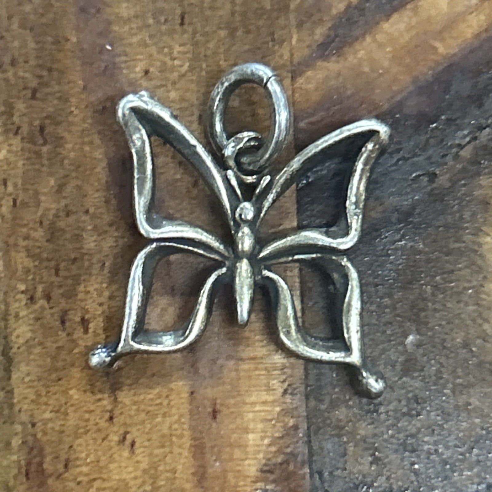 Sterling Silver Open Work Butterfly Charm/ Pendant 1.53 Grams