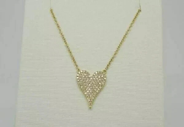 1.20Ct Round Cut Moissanite Heart Women’s Pendant 14k Yellow Gold Plated