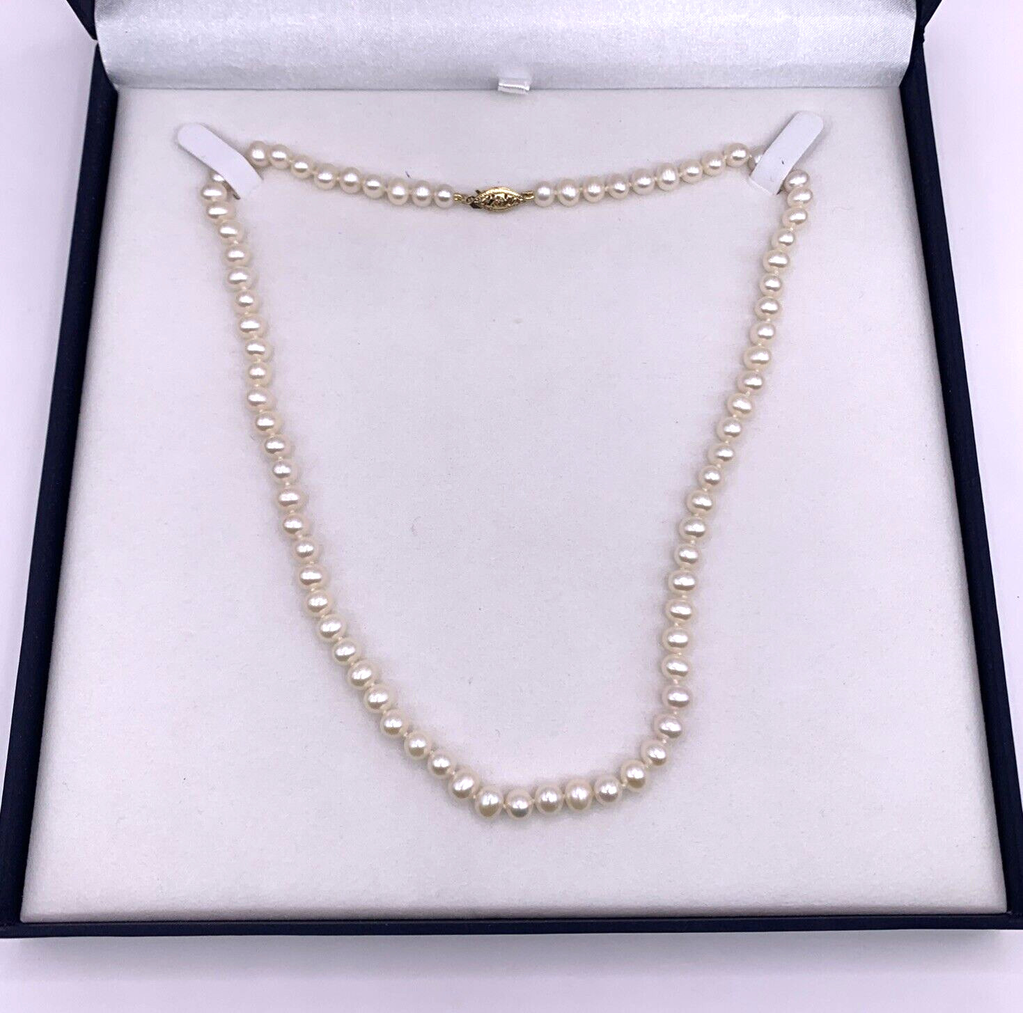 The Pearl Source 14k Gold Clasp 5.0-5.5mm Pearl 18″ Princess Necklace