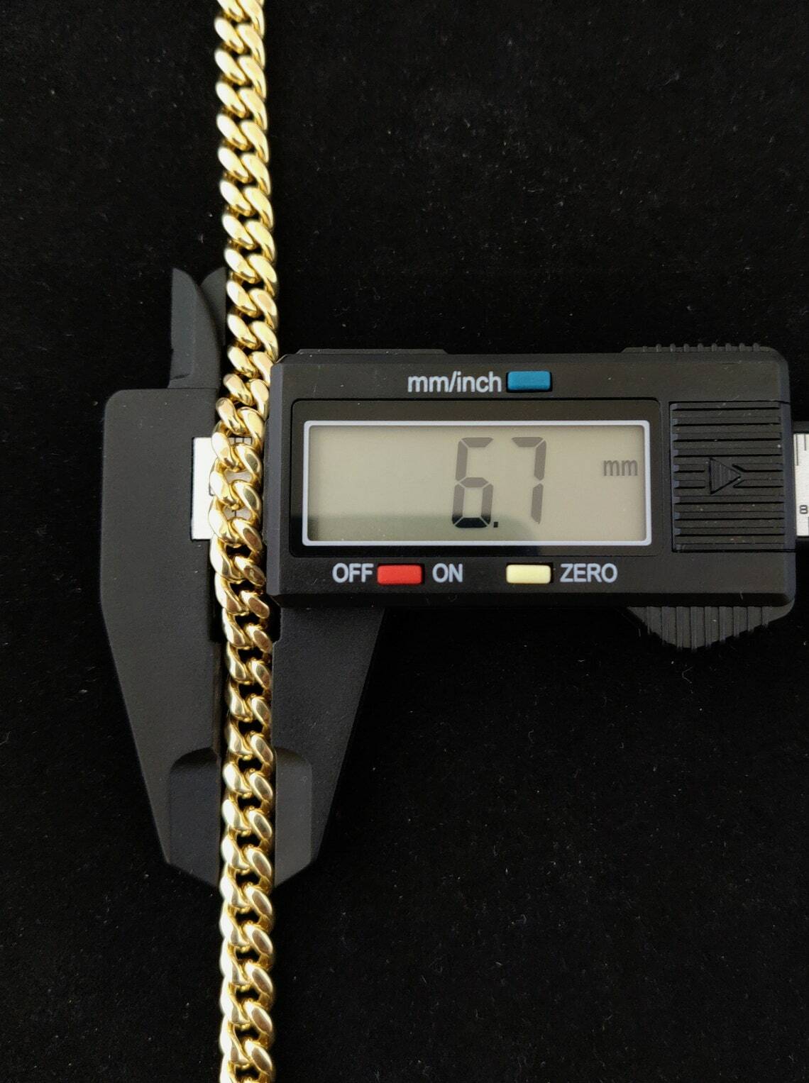 10k Real Gold Miami Cuban Link Chain Necklace 6.7mm 22 Inches Real 10K Yellow