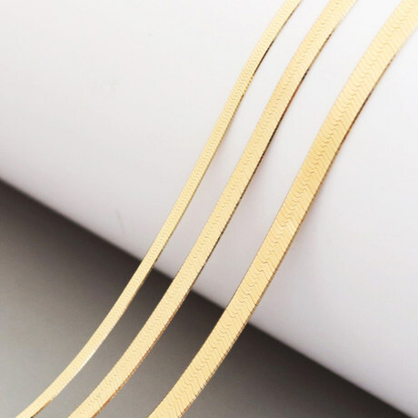 18K Yellow Gold Filled Tarnish Resist 18inch 2 mm Thin Flat Snake Chain Necklace