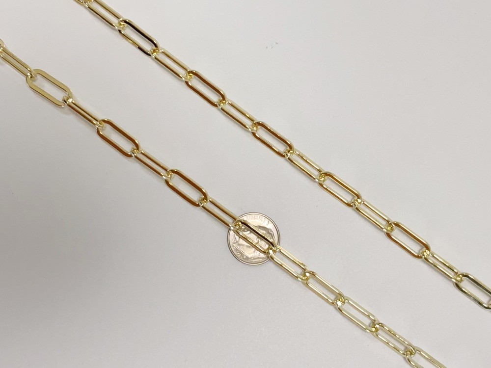 Real Genuine 10K Solid Yellow Gold Paperclip Chain Necklace 26″ 8mm Link