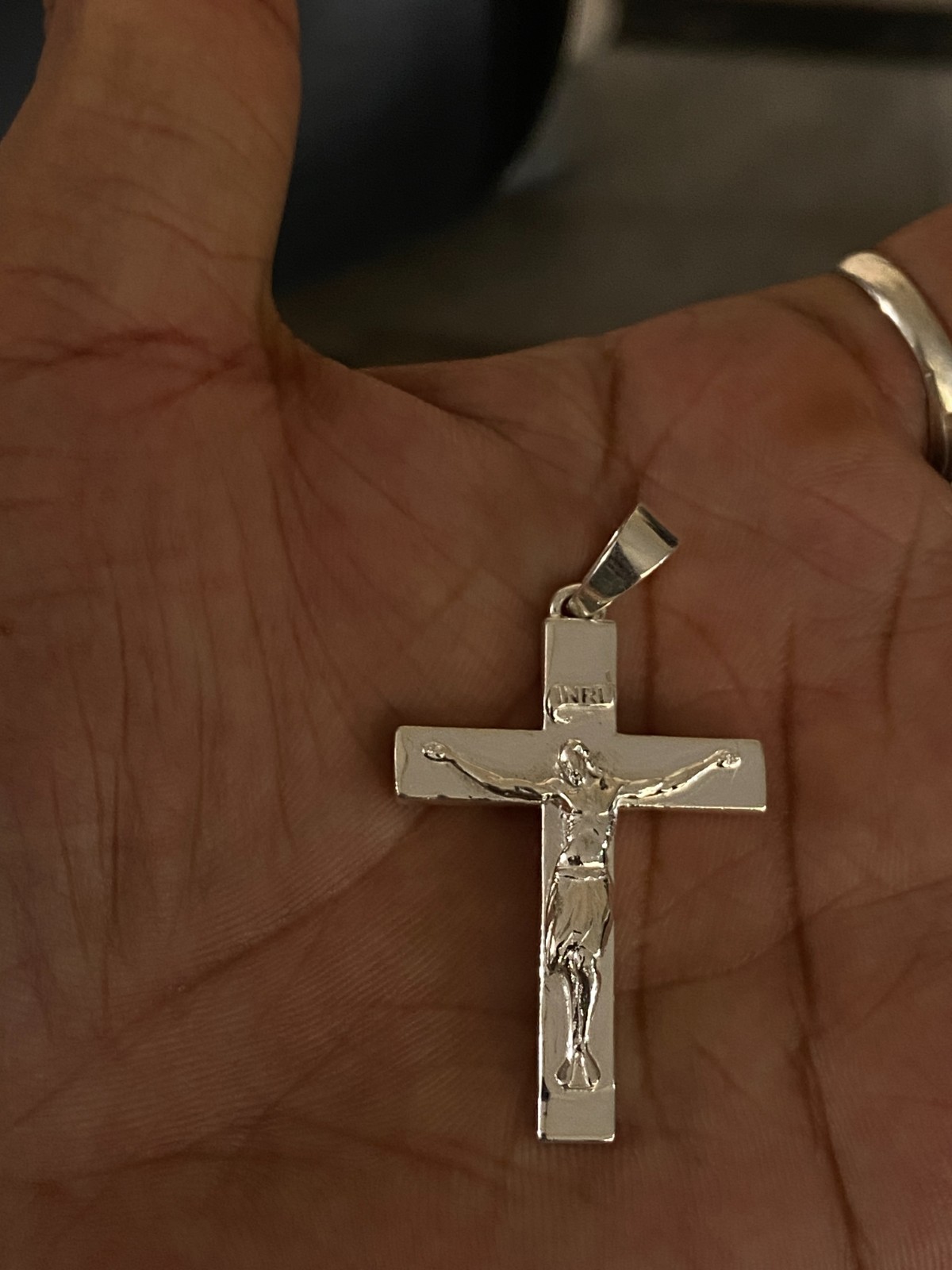 925 Sterling Silver Crucifix Cross Pendant INRI Jesus Christ Religious Charm