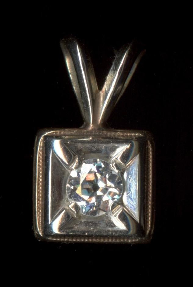 10K 1/4 .25 Carat Solid Yellow & White Gold Round Diamond Solitaire Pendant -gu