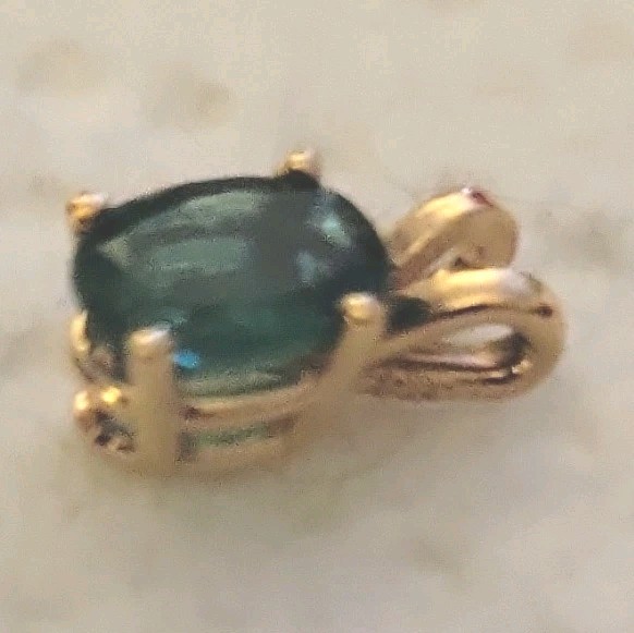 Yellow Gold Oval Emerald Pendant Prong Setting Gold
