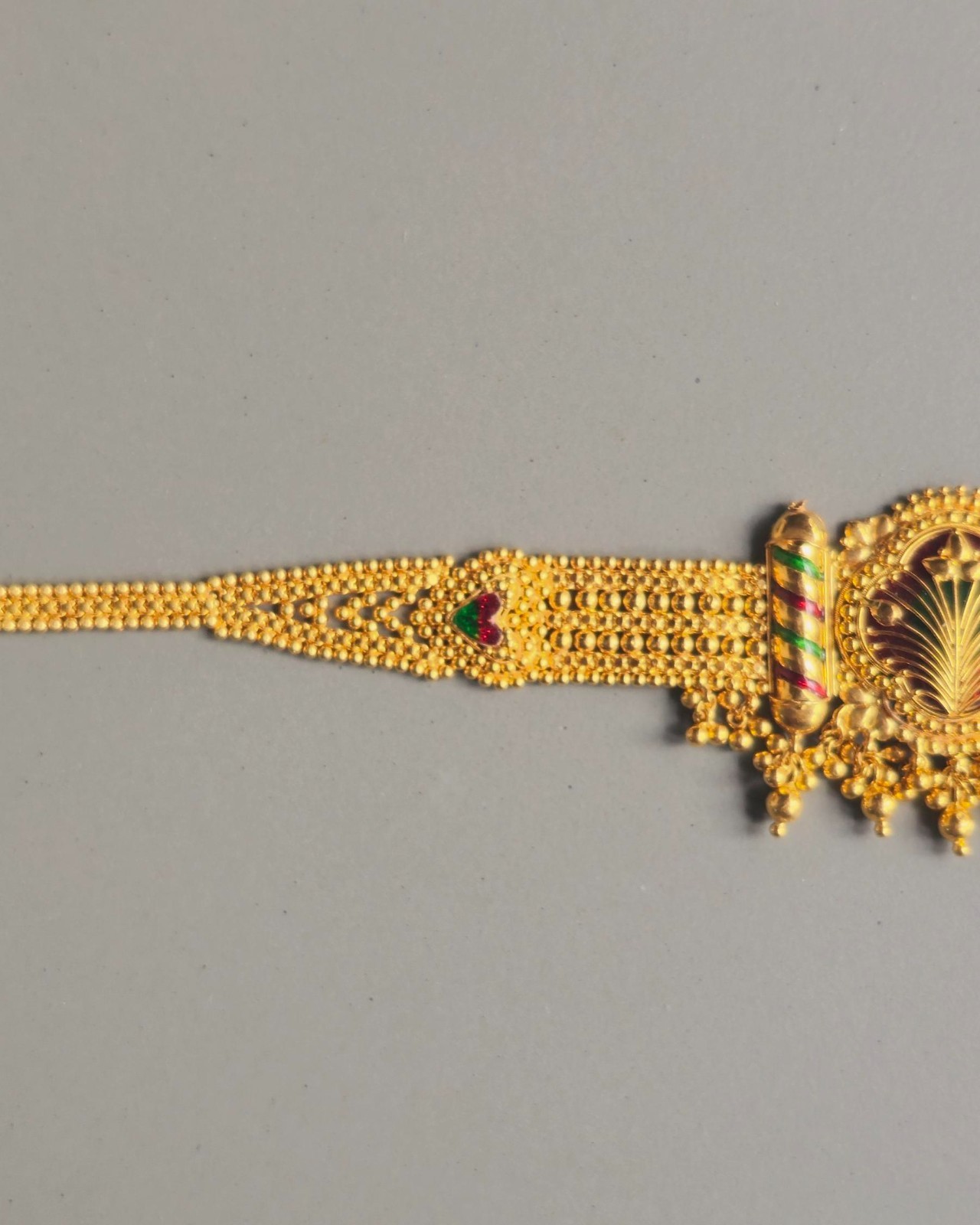 22k Solid Gold Choker Necklace – Handcrafted with Meenakari Design