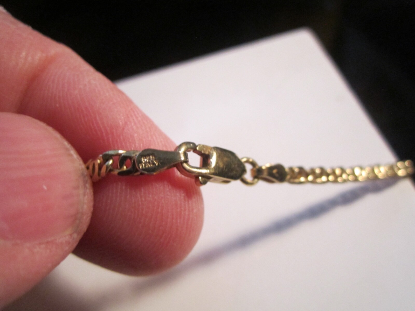 STERLING SILVER CHAIN NECKLACE – 16g – MADE IN ITALY – VERMEIL – 30″ – BBA-9